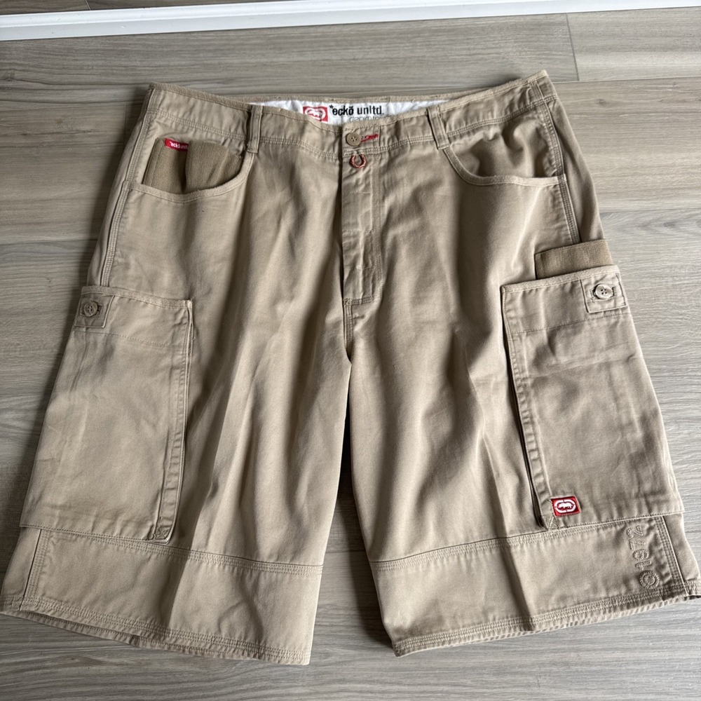 Ecko Unltd Shorts Mens 38 Y2K Vintage Baggy‎ Fit Cargo Skater Grunge Khaki